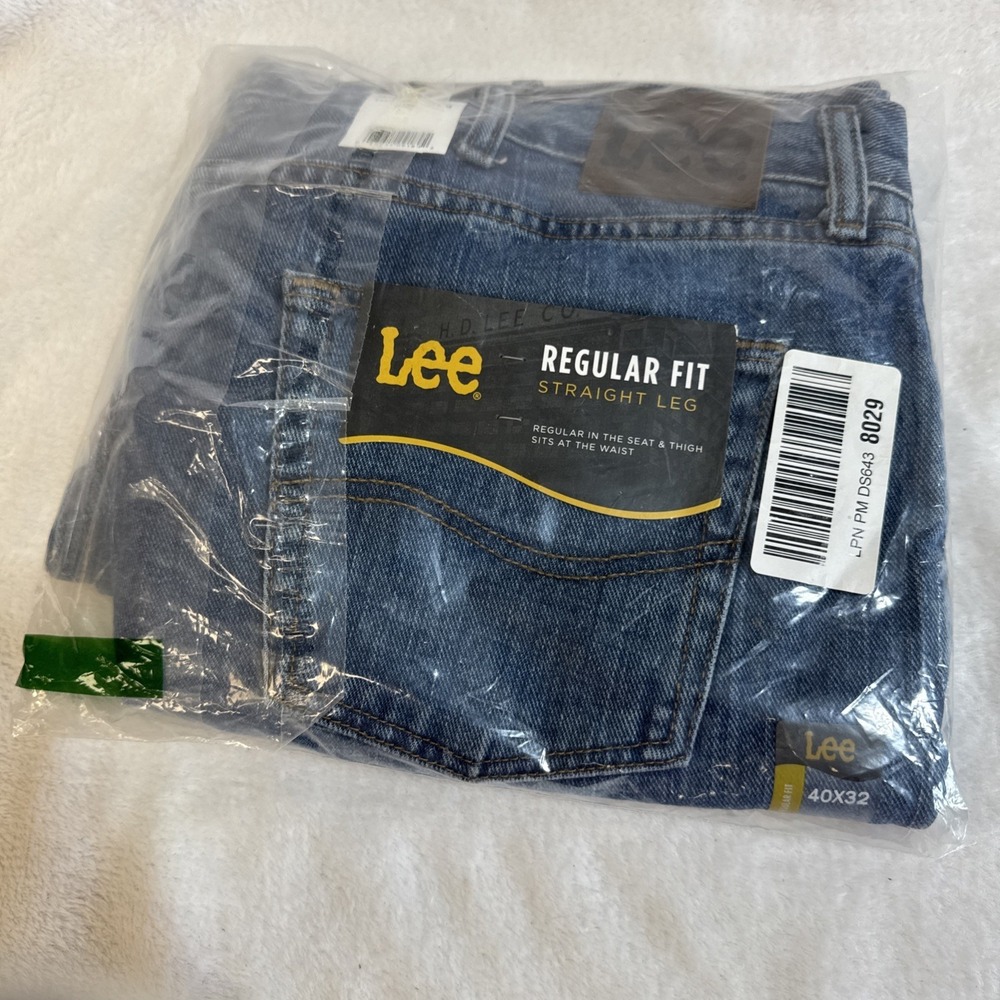Lee Regular Fit Straight Leg Jeans Pepper‎ Stone 40x32 102008944 Mens Denim